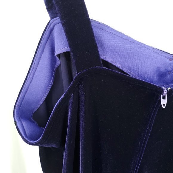 VTG Y2K/90s Onyx Nite Stretch Velvet Midi Dress w/ Rhinestone Embellishment 12p - Picture 10 of 15